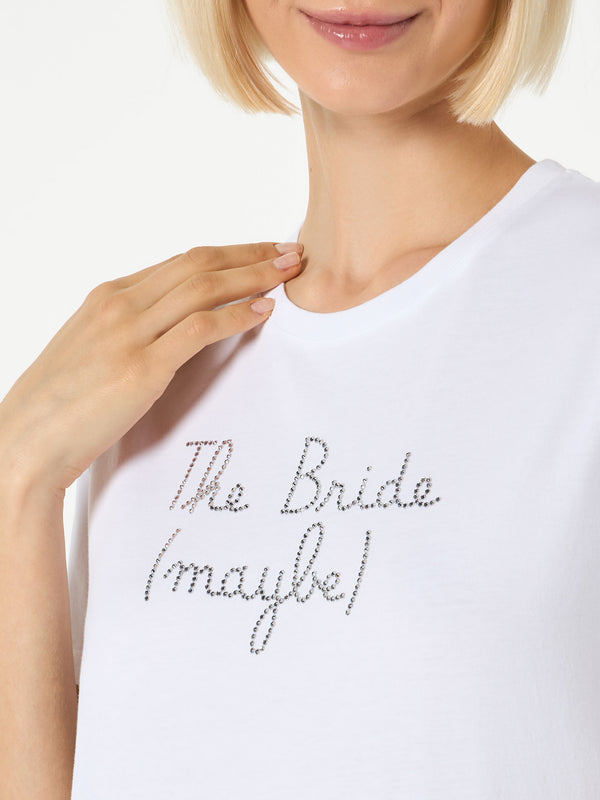 Woman cotton t-shirt with The Bride (maybe) rhinestone embroidery