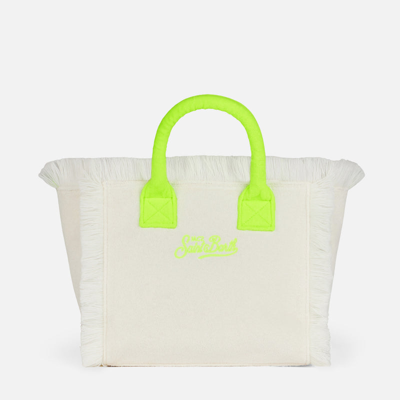 Colette white terry handbag with Saint Barth logo