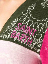 Kurzer Damen-Cardigan mit Bandana-Print