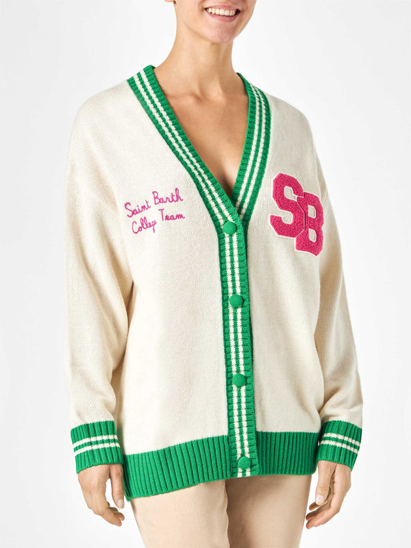 Woman white cardigan with embroidery