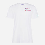 Woman cotton t-shirt with Bollicine please! embroidery