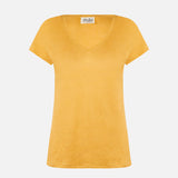 Woman ochre linen t-shirt