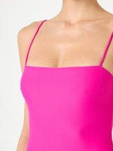 Woman fucsia one piece swimsuit