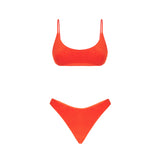 Damen-Bralette-Bikini aus orangefarbenem Frottee