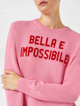 Woman sweater with Bella e Impossibile print