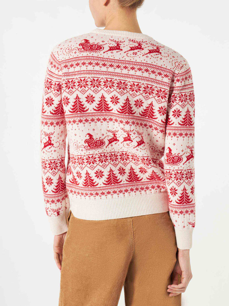 Woman sweater with Christmas print