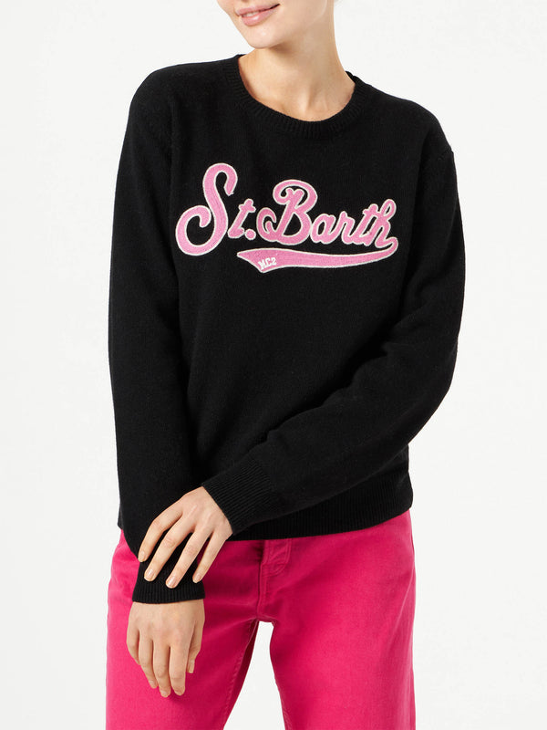 Woman sweater with Saint Barth terry logo