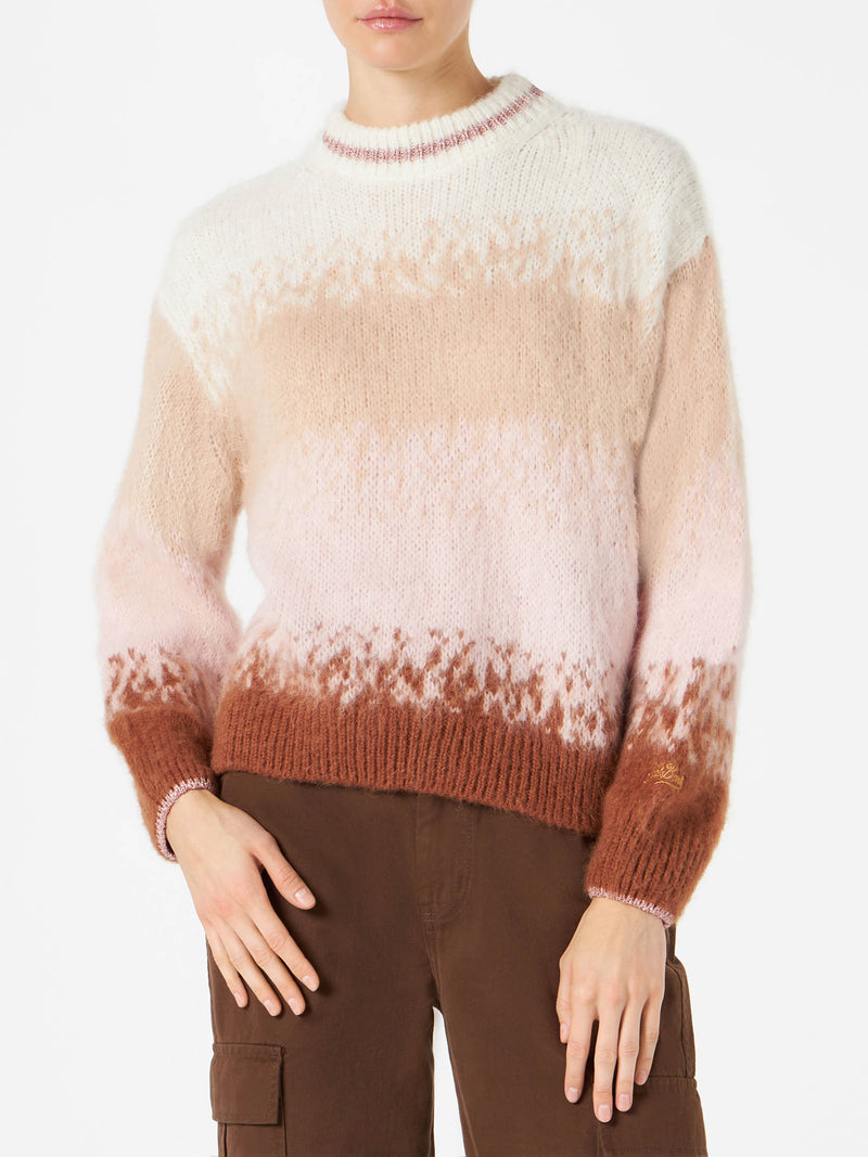 Brushed knit sweater with lurex details