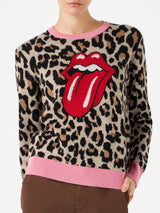 Woman brushed sweater with animalier print | THE ROLLING STONES® SPECIAL EDITION