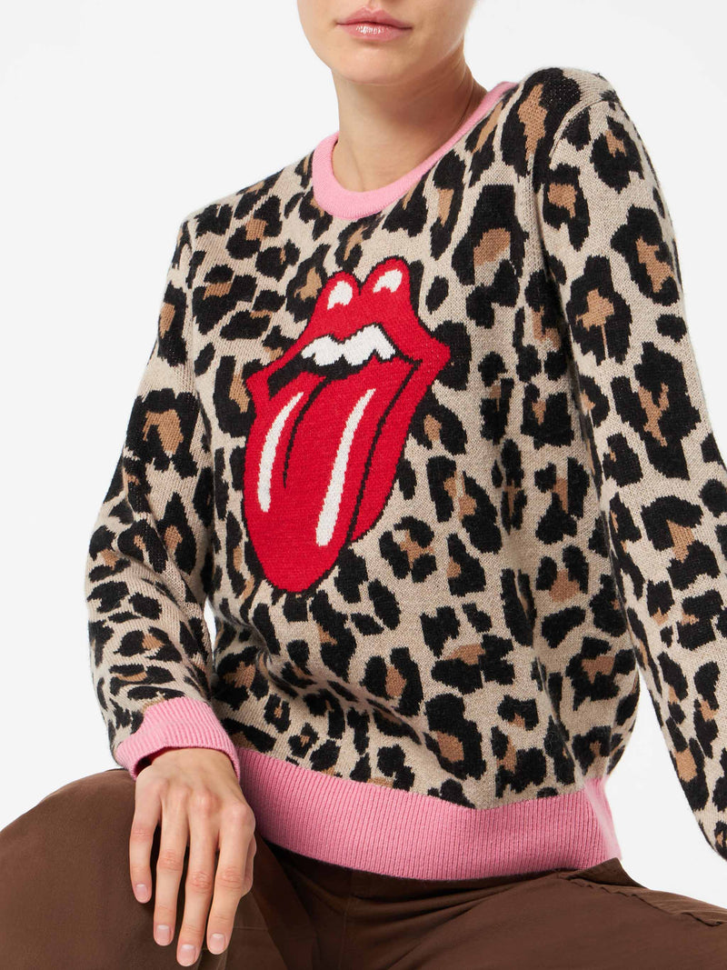 Woman brushed sweater with animalier print | THE ROLLING STONES® SPECIAL EDITION