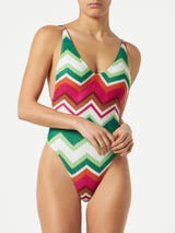 Knitted one piece swimsuit