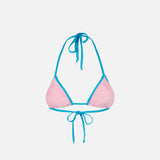 Rosa Frottee-Badeanzug für Damen mit Triangel-Oberteil