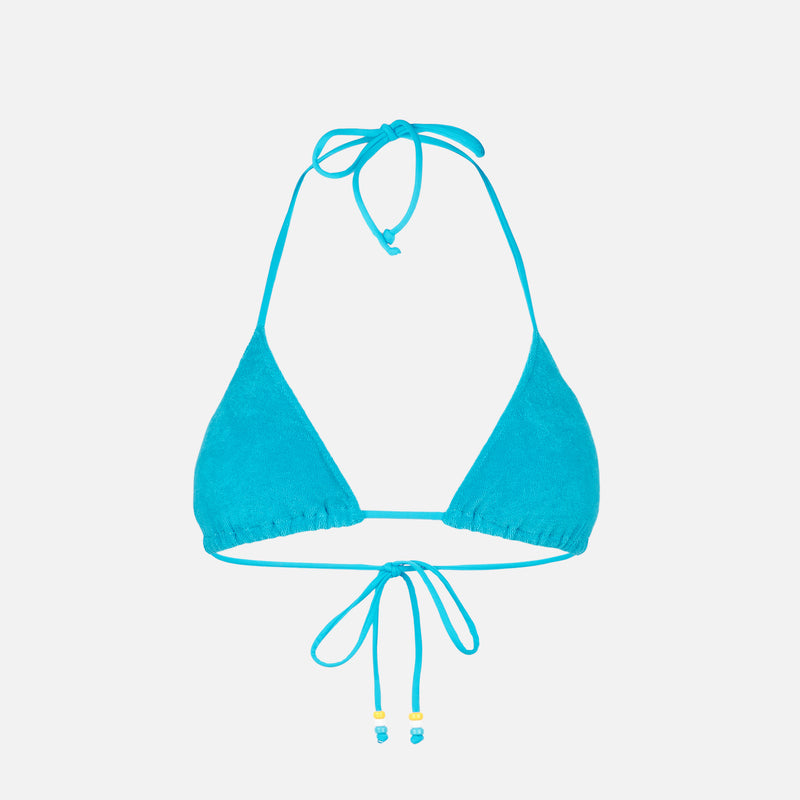 Frottee-Triangel-Top-Badeanzug für Damen mit Anhängern