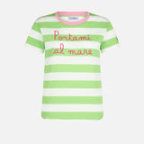 Woman cotton t-shirt with Portami al mare embroidery